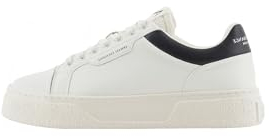 Armani Exchange Herren Lion Sneaker, Off White+Black, 43 EU