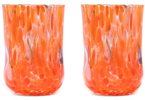 Gocce di Murano 2 Bicchieri Acqua Vetro Linea Eterea, Bicchiere Soffiato e Lavorato a Mano 300 ml