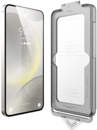 elago Vidrio Templado+Protector de Pantalla Compatible con Samsung Galaxy S24, Dureza Superficial 9H, Antihuellas, Cobertura Completa Curvada, Protección contra Arañazos, Claridad Cristalina