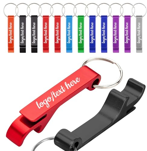 Personalisierte Flaschenöffner Schlüsselanhänger benutzerdefinierte graviert Logo/Text, Bier Getränk Aluminium-Flaschenöffner für Party Gunst, Geburtstag, Bar, Hochzeit, Jubiläen, Weihnachten