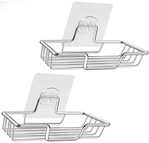 Autoadesivo Portasapone,2 pezzi Portasapone da Muro Adesivo Gancio per Lavello Della Cucina Gancio per Lavello Della Cucina Piatto di Sapone per Bagno e Cucina,Toilette,Lavandino