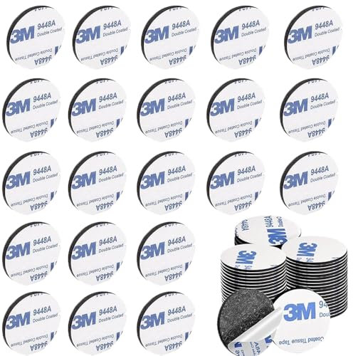 RHQFDM 100 Stück Klebepads Doppelseitig Extra Stark,3M VHB Kleber,Φ 25mm Doppelseitige Schaumstoff Pads,Rund Schaumstoff Klebepads Für Wände,Böden,Türen,Kunststoff,Glas und Metall（Schwarz） ﻿