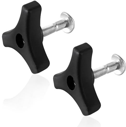XOKL 2 Pieces Lawn Mower Handle Parts Universal Lawnmower Handle Wing Nut And Bolt Lawn Mower Handle Parts Triangle Knob Handle Screw Kit Fit Most Lawnmower Handle Parts Garden Tools