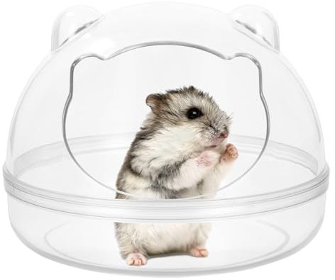 Salle Bain Hamster Transparente, Hamster Sable Salle De Bains, Contenant pour Bain de Sable pour Hamster, Cage Hamster, Maison Pour Hamster, Toilette Salle Bains Sable Hamster pour Chinchilla (L)