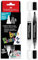 Faber Castell 285503 - Set 2 Marcadores Acrilicos Black Edition de Doble Punta Shake & Paint - Negro y Blanco