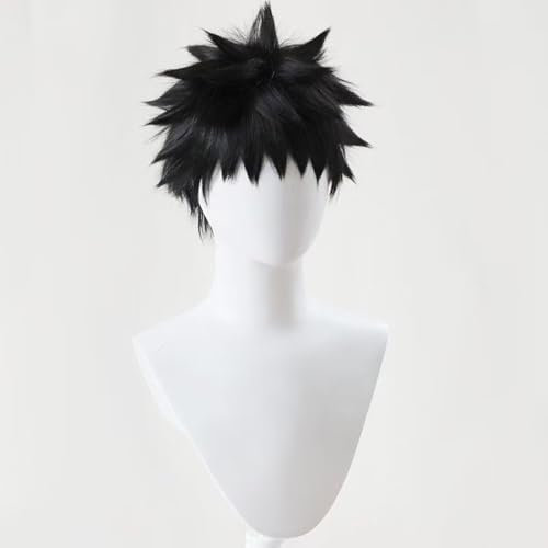 WCCNKK Uchiha Obito Cosplay Perücke, Kurze Schwarze Haare, Mit Kostenloser Perückenkappe, Halloween Kostüm Perücke, Für Party Karneval Weihnachten, Geschenk Für Anime-Fans