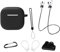 Funda Protectora de Silicona para Airpods 4 Gen (2024): AIYAAIYA Juego de Accesorios 8 en 1 para Airpod con Soporte para Apple Watch/Llavero/Cuerda Antipérdida/Ganchos para la Oreja (Negro)