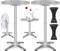 KESSER® 2in1 Stehtisch klappbar Bistrotisch 2er Set | Aluminium Edelstahlplatte | höhenverstellbar 70cm / 115cm | Partytisch Tisch Ø 80cm | In- & Outdoor Empfangstisch | Klapptisch mit Cover Silber