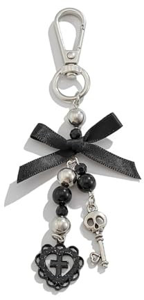 Mrltau Porte-clés gothique - Décoration esthétique - Tête de mort - Porte-clés - Pendentif de sac - Accessoires Emo - Accessoires gothiques - Accessoires Y2k - Accessoires punk - Porte-clés esthétique
