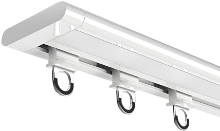 Binario Tenda Soffitto Ultrasottile, Montaggio A Soffitto, Binari Per Tende Invisibile Per Soggiorno, Camera Da Letto, Divisorio Per Stanze, Facile Installazione(White,95cm/3.1ft)