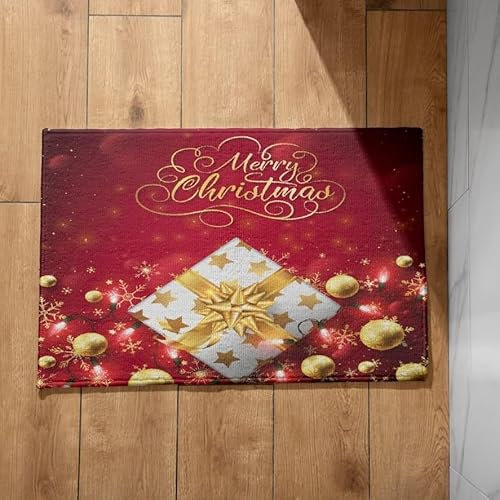 Ethereval External Doormat Bath Runner Mat Christmas Seasonal Door Mats Foot Wash Mats Quick Dry, Machine Washable, Absorbent Bath Mats 40x60cm