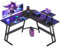 Devoko Bureau Gaming d'angle 120 x 120cm avec Support d'écran, Table Informatique en Coin,Bureau Gamer en Forme de L Table pour Etudier, Jouer et Travailler Noir