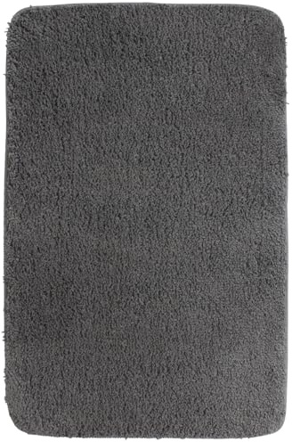 NYVI Badematte NYVISpa Lasalle 60x90 cm Grau Rechteckig - Badezimmerteppich - rutschfest, Saugfähig, Schnell Trocknend, Fußbodenheizung geeignet, Oeko-TEX, Waschbar, Weich
