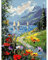 QENSPE Peinture par numéros pour adultes, fleuri DIY peinture à l'huile par numéros sur toile artisanat Paysage avec pinceaux peintures acryliques pour enfants, décoration d'intérieur 30x40cm