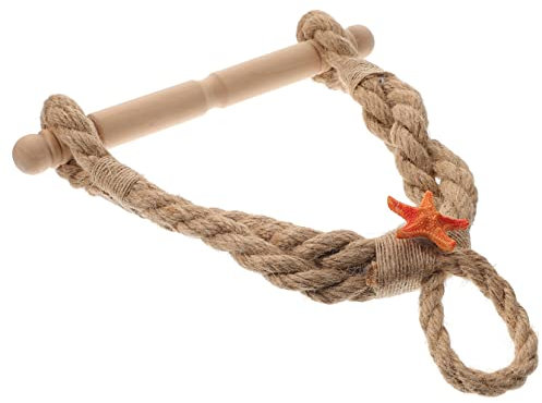 HOMSFOU Toilettenpapierhalter Aus Seil Vintage-Stil Wand-handtuchhalter -Strand-Badezimmer- Für Zuhause Maritimer Stil Rollenpapierhalter