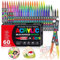 WOGOPRO 60 Colores Rotuladores Acrilicos, Cabeza de Cepillo Suave Acrylic Markers, Marcadores AcríLicos para Colorear, Piedra, Madera, Lienzo, Vidrio, CeráMica, Artesanía