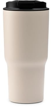 Vaso Térmico antigoteo para café de 600 ml Doble pared de Acero Inoxidable con interior cerámico Termo cafe para llevar Termo pequeño. (BLANCO)