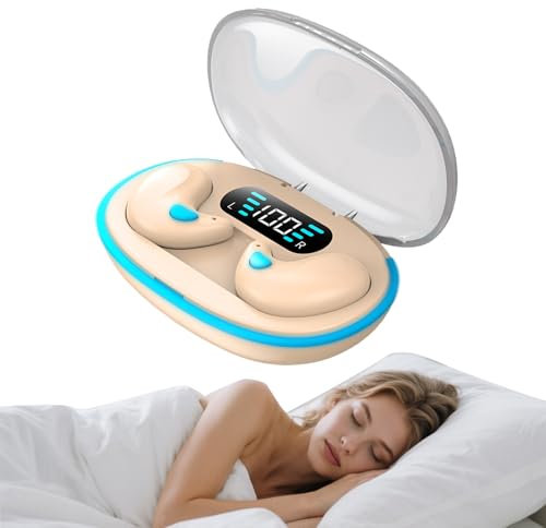 Wireless Bluetooth Invisible Sleep Earbuds Mini Small Sleeping Headphones Noise Cancelling Flat Earphones for Side Sleeping Sleepers Waterproof TWS Hidden Ear Buds for iPhone Android Music Sports Work