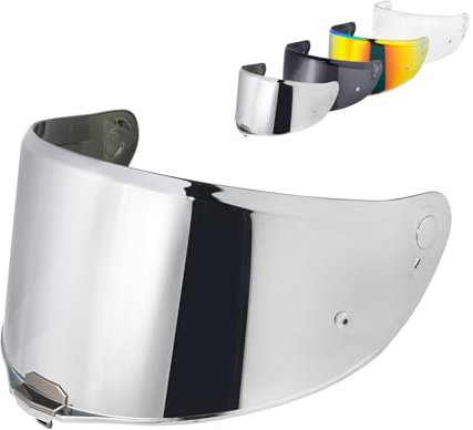 Helmvisier für FF811/VECTOR II/Citation II,Motorradhelm Visier,Motorrad Windschutz Helm Objektiv Visier Vollgesichts.UV Schutz Helmvisier (Silber)