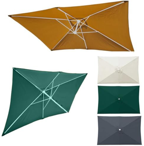 QSPNVFB 3x2 M Tela De Repuesto para Rectangular Sombrilla 6 Varillas Toldo De Repuesto para Parasol De Patio, Protección UV Cubierta para Sombrilla(Beige)