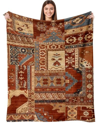 Aipon Boho-Azteken-Überwurfdecke, 152,4 x 203,2 cm, westliche indische Indianer-Decke, südwestliches Dekor, braun, weich, gemütlich, leicht, Überwurf, Decken, Geschenke für Damen, Herren, Couch, Bett