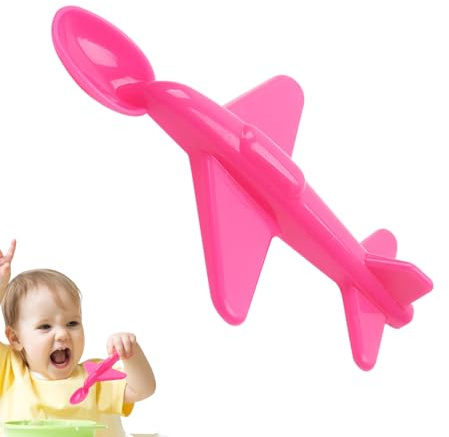 Cucharas de dibujos animados – Cuchara de sopa para niños pequeños y niños | Utensilio pequeño en forma de avión | Accesorios de vajilla respetuosos con el medio ambiente para el almuerzo preescolar y