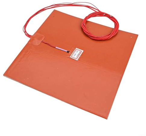 Silikon-Heizkissen, 220 V, 500 W, wasserdicht, 200 mm x 200 mm, beheiztes Bett für CR10 3D-Drucker, Gummi-Heizmatte zum Drucken