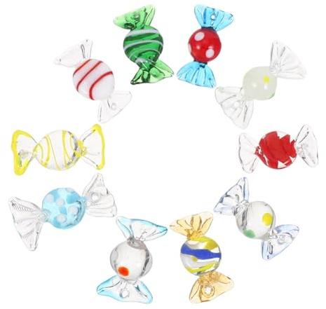 UPKOCH 20pezzi Caramelle Di Vetro Decorazioni Di Caramelle Finte in Stile Murano Forma in Vetro Per Feste Matrimoni Alberi Di Natale e Festival