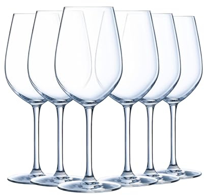 Chef & Sommelier Verre à Vin Sequence 35 cl Lot de 6 | Cristallin Krysta ultra résistant, verre à pied pour dégustation et service du vin, compatible lave-vaisselle