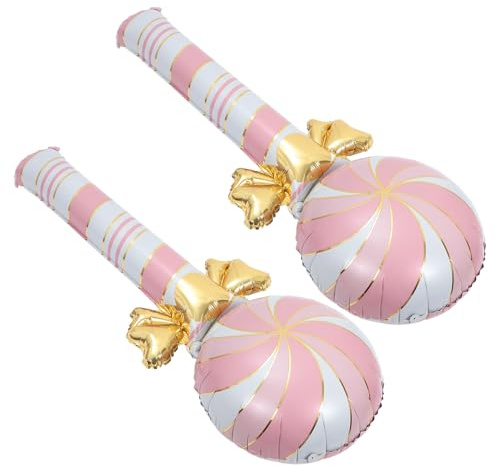 2stücke Weihnachtsfolienballon Geschenkideen Rosa Aluminiumfolie Candy Cane | Dekorativer Ballon, Leicht und Glatt, für Event und Fotobox, 150x57x0,1cm, 2stücke