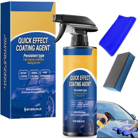 3 in 1 Car Polish, Ceramic Coating Car, Car Wax Polish, Advanced Car Quick-Acting Coating Agent, Rapid Ceramic Spray, with Towel Sponge, for Superior Paintwork Protection High-Gloss Finish (1)