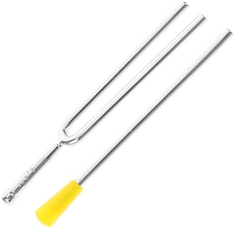 Vaguelly Standard Pitch Tuning Fork with Striker for Piano and Guitar Music Teaching and Practice, Metal and Plastic Material, Versatile Use for Students
