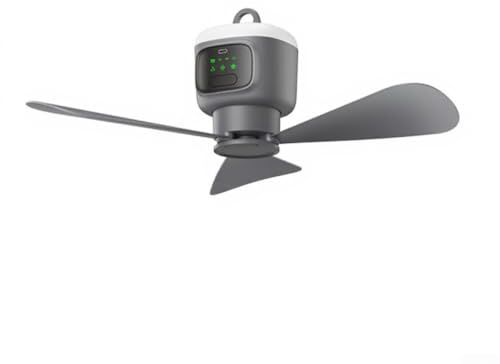 Vootnifig Ventilatore da soffitto wireless portatile, 12000 mAh, con telecomando, ricaricabile, senza fili, 4 velocità, 3 timer, silenzioso, per campeggio, dormitorio, casa, interni ed esterni