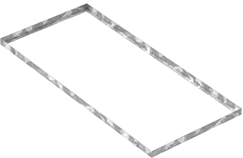 Fenau - Gitterrost-Zarge 500 x 1100 x 33 mm für Rosthöhe von 30 mm, verzinkt – mit Aussparung für Maueranker - Passend für Baunorm-Rost: Fenau 490 x 1090 x 30 mm