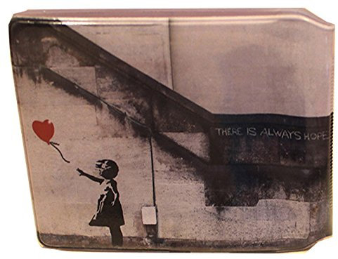 (80+ Designs) Bus Pass Wallet Credit Travel Rail Ticket Card Holder for Oyster Zip Business ID Card - Bifold - Party Bag Gift School Leaver (Banksy Always Hope)