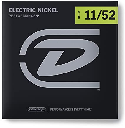 DUNLOP - DEN1152 NICKEL PLATED STEEL, MEDIUM HEAVY, SET/6, Corde per Chitarra Elettrica in Acciaio Nichelato, Scalatura: 11 - 14 - 18 - 30 - 42 - 52, Set singolo