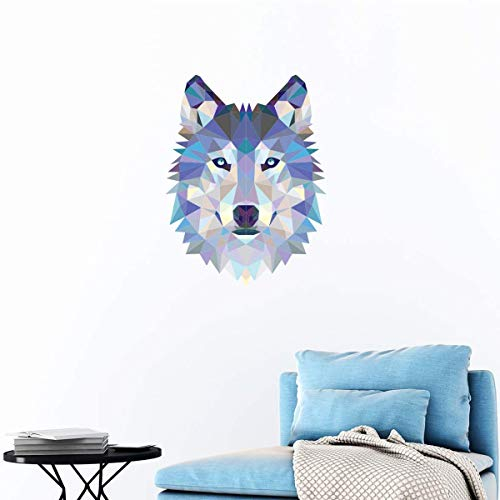 Sticker Origami | Wandaufkleber Wolf - Tapete Dekoration Raum und Wohnzimmer | 40 x 30 cm