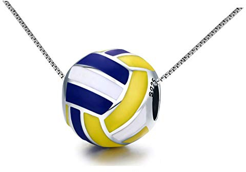 Helen de Lete S925 Sterling Silber Liebe Sport Volleyball Halskette