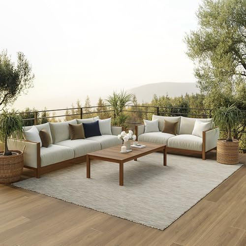 Nourison Home Positano Beige 8' x 10' Area Rug - Easy Clean, Non Shedding, Bed Room, Living Room, Dining Room, Kitchen (8' x 10')