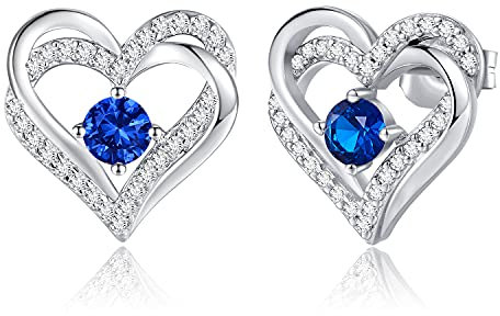 CDE Orecchini da donna in argento sterling 925, oro rosa, regalo di Natale per lei, Forever Love, cuore portafortuna, donna, gioielli per San Valentino, festa della mamma, compleanno, matrimonio,