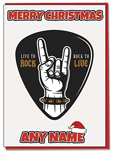 AK Giftshop Weihnachtskarte aus schwerem Metall, personalisierbar mit jedem Namen