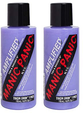 Manic Panic Virgin Snow Amplified Creme, Vegan, Cruelty Free, Semi Permanent Hair Toner, Eliminates Brassy Tones, 2 x 118ml