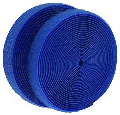 IHKFILAN Klettband 20 mm breit zum Nähen klettband beidseitig (Haken、Schlaufe) Nylon Gewebe-Klebeband mit Non-Kleber für DIY 4.57 M Rolle Königsblau