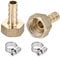 sourcing map Raccord Cannelé Laiton Barbelé Tube Raccord Connecteur Adaptateur 8mm Barbelé x G1/2 Femelle Tuyau avec 8-15mm Tube Pince 2Ensemble
