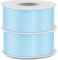 NOVAGO-2 Rouleaux 22 M ruban satin Décoration pour Fleurs, cadeaux, Mariage, fêtes. (Largeur 4cm, Bleu Ciel)