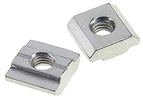 60Pcs 3030 Series T Sliding Nuts Hammer Nut Block Square Nuts M8 T Nuts for 3030 Aluminum Extrusion Profiles T Slot 8mm，for CNC Router Build Rail 3D Printer (m8)