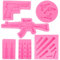 Silikonformen für Pistolen, Fondant, 3D-Maschinenpistolen, für Kuchendekoration, Süßigkeiten, Schokolade, Cupcake-Topper, Dekoration, Werkzeuge, DIY, Polymerton, Desserts, Bastelprojekte,