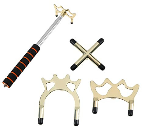 YINETTECH 4pcs Queue de Billard avec Tête de Pont Support Rétractable Queue de Billard Amovible Bâton Forme Différente Accessoire Queue de Billard