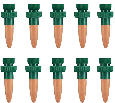 BDHI 10pcs Bottle Adapter Self Watering Spikes Plant Waterer Terracotta Plant Watering Spikes Self Watering Spikes to Use with Water Bottles Houseplant Watering Stakes Automatic Irrigation (Y138-10)