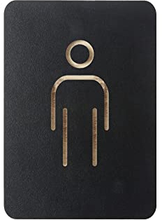 EUROPEL Symbolschild Mann, stilvolle Beschilderung für eine Tür oder Wand, aus Holz mit schwarzer Oberfläche gefertigt, Abmessungen 105x150x8 mm, für Hotels, Gasthäuser, Büros
